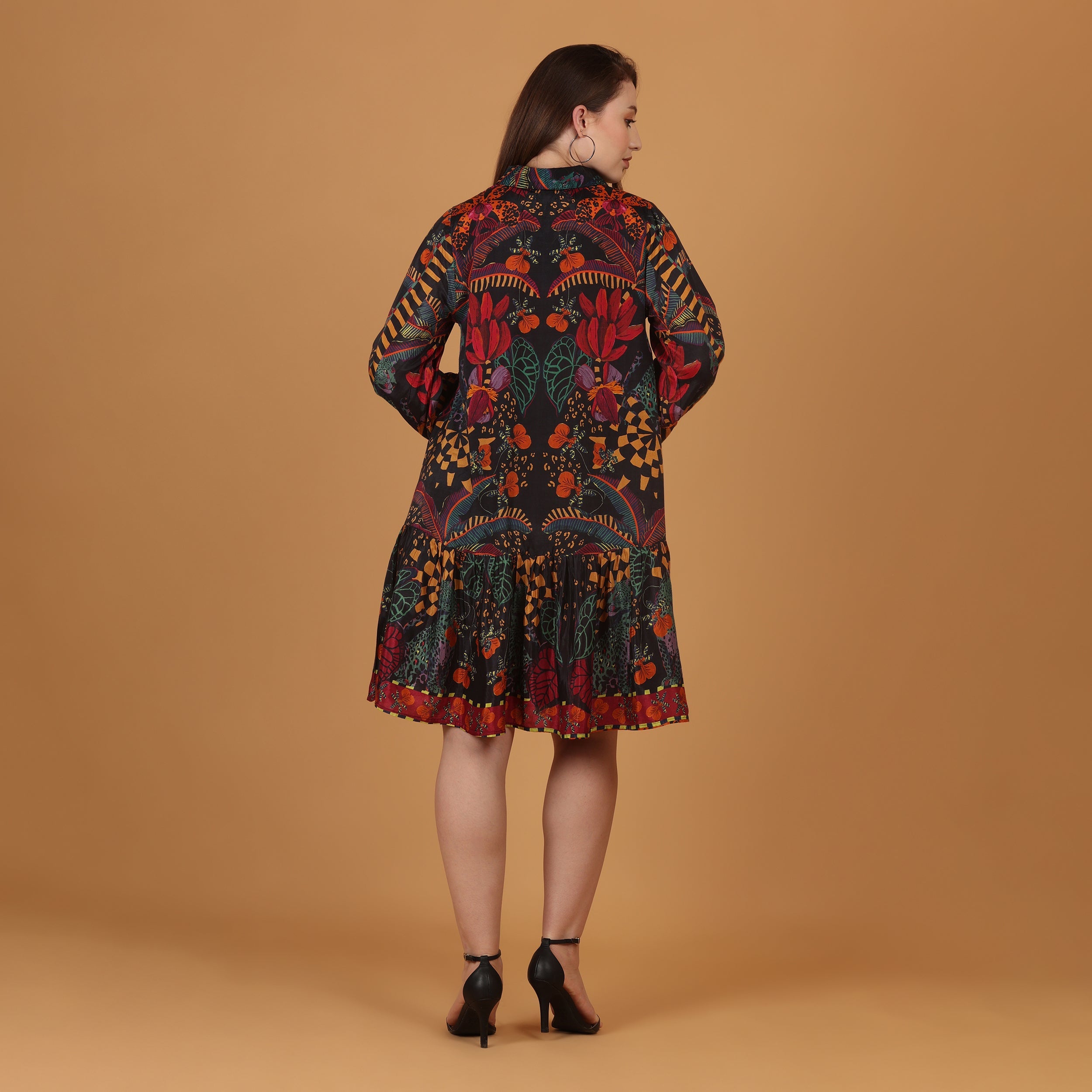 Women Viscose Printed Mini Dress