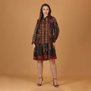 Women Viscose Printed Mini Dress