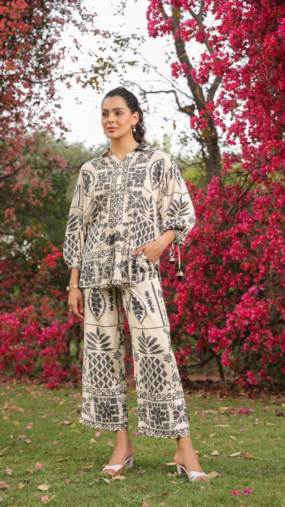Women Viscose Polyster Fabric Printed Co-Ord Set