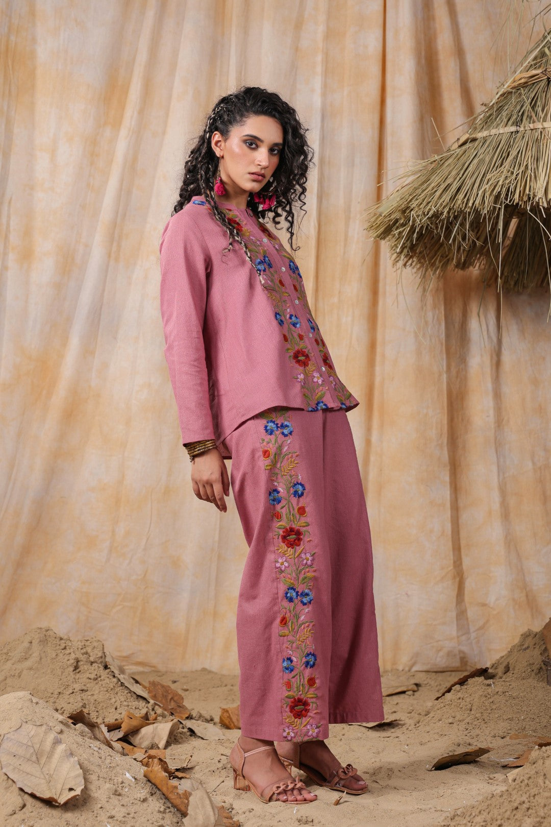 Women Cotton Embroidered Co-Ord Set