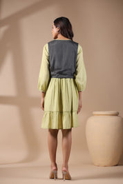 Women Floral Crop Open Front Jacket with Embroidered