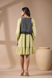 Women Floral Crop Open Front Jacket with Embroidered