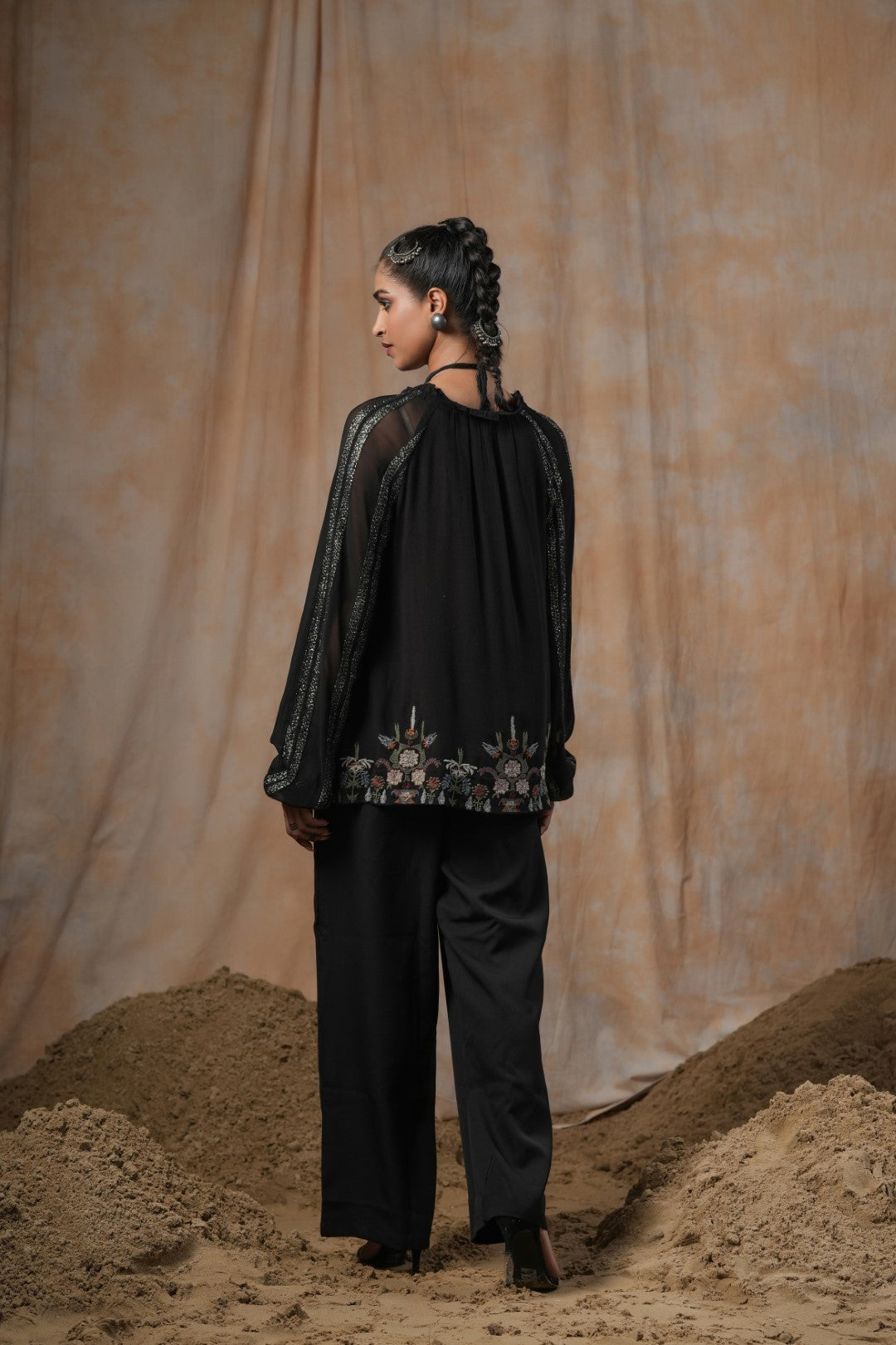 Women Viscose Georgette Embroidered Top