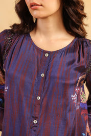 Nyaro Signature Wine Printed Co-ord Set in Viscose Santoon