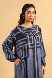 Nyaro Signature Abstract Print Blue Co-ord Set