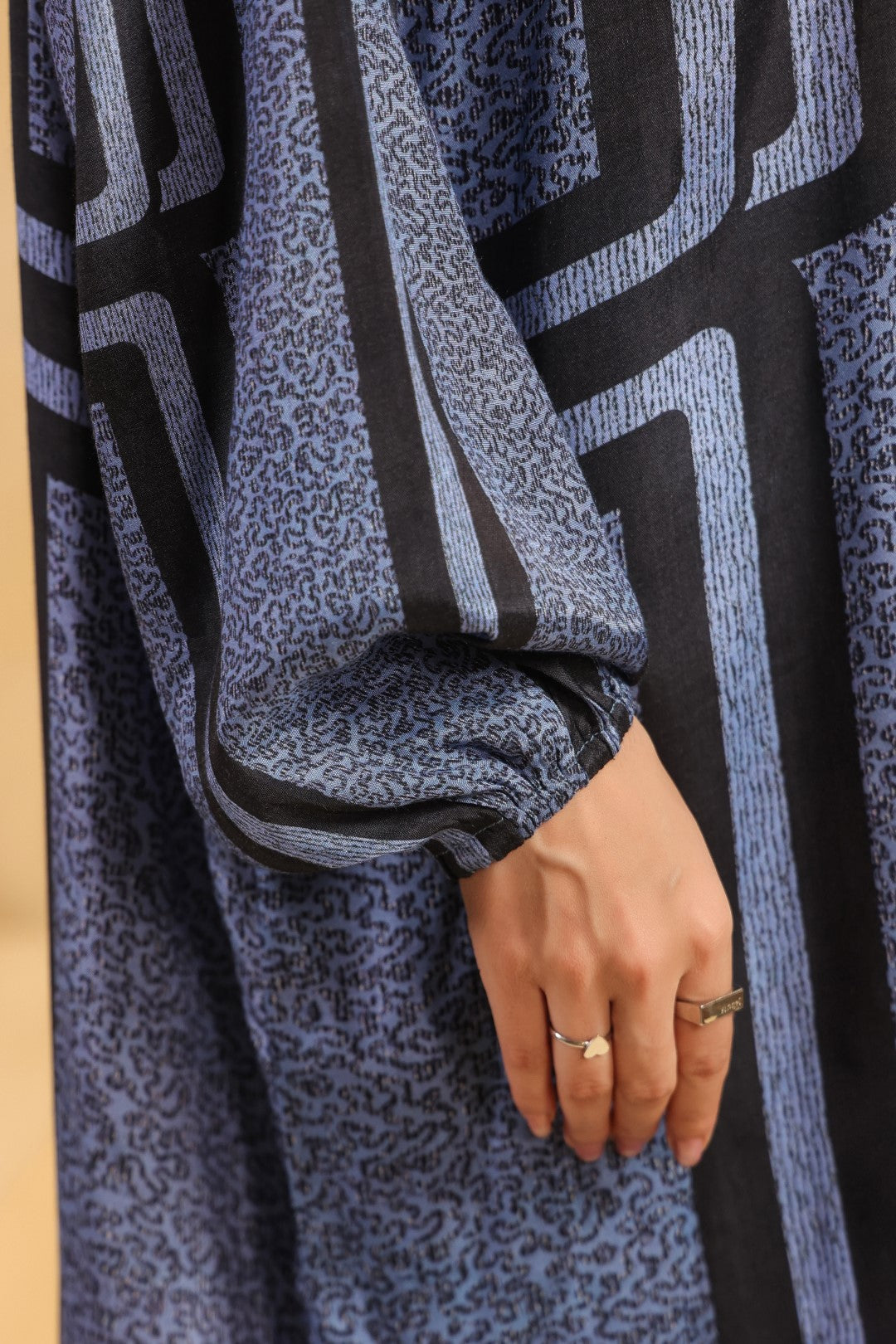 Nyaro Signature Abstract Print Blue Co-ord Set