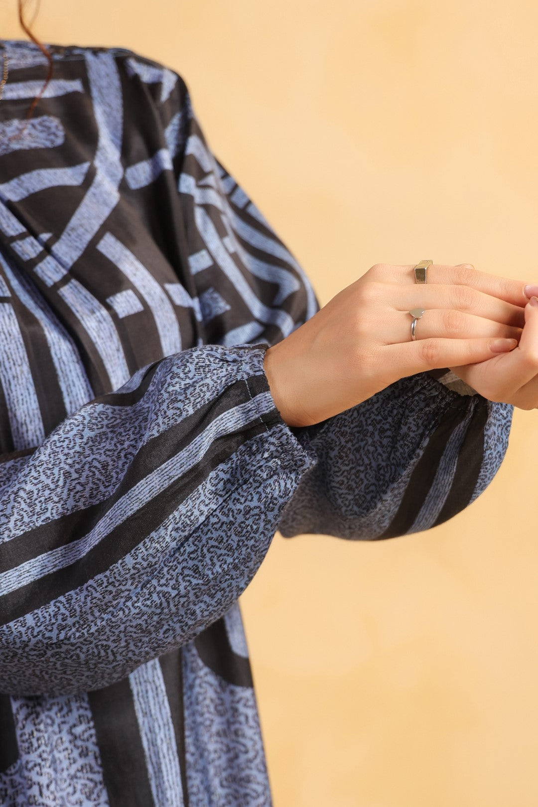 Nyaro Signature Abstract Print Blue Co-ord Set