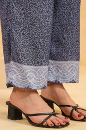 Nyaro Signature Abstract Print Blue Co-ord Set