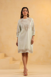 Nyaro Signature Mint Cotton Dobby Dress