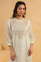 Nyaro Signature Mint Cotton Dobby Dress