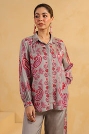 Nyaro Signature Paisley Print Grey Co-ord Set