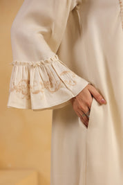 Nyaro Signature Cream Moss Crepe Dress