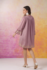 Nyaro Signature Mauve Moss Crepe Dress