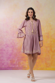 Nyaro Signature Mauve Moss Crepe Dress