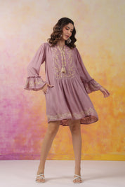 Nyaro Signature Mauve Moss Crepe Dress