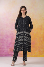 Women’s Viscose Black Color Embroidered Co-Ord Set:
