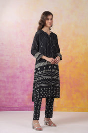 Women’s Viscose Black Color Embroidered Co-Ord Set: