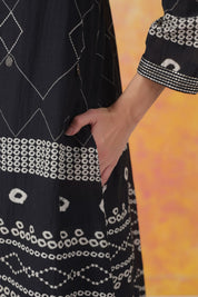 Women’s Viscose Black Color Embroidered Co-Ord Set: