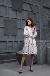 Women Viscose Printed Mini Dress