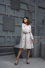Women Viscose Printed Mini Dress