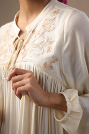 Women Rayon Embroidered Flared Mini Dress