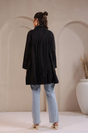 Women’s Black Cotton Mini Dress