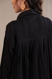 Women’s Black Cotton Mini Dress