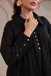 Women’s Black Cotton Mini Dress