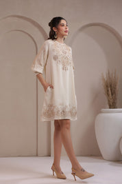 Nyaro Signature Cotton Dobby Embroidered Dress
