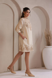 Nyaro Signature Cotton Dobby Embroidered Dress