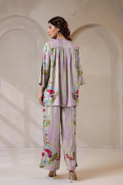 Nyaro Signature Pastel Floral Co-ord Set in Viscose Santoon