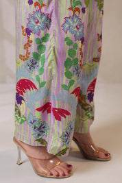 Nyaro Signature Pastel Floral Co-ord Set in Viscose Santoon