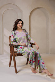 Nyaro Signature Pastel Floral Co-ord Set in Viscose Santoon