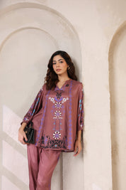 Nyaro Signature Wine Printed Co-ord Set in Viscose Santoon