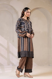 Nyaro Signature Abstract Print Co-ord Set in Viscose Santoon