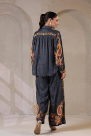 Nyaro Signature Paisley Print Black Co-ord Set