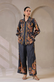 Nyaro Signature Paisley Print Black Co-ord Set