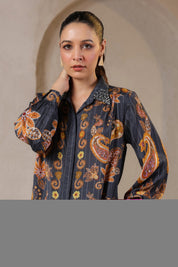 Nyaro Signature Paisley Print Black Co-ord Set