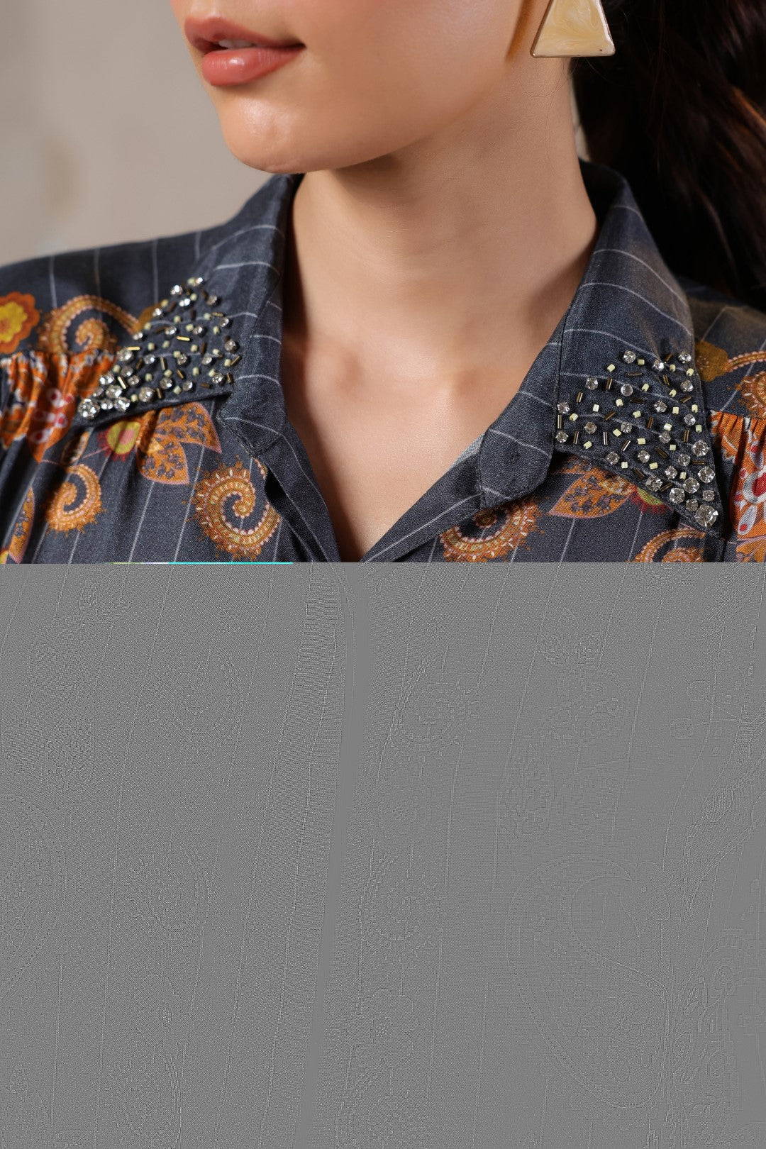 Nyaro Signature Paisley Print Black Co-ord Set