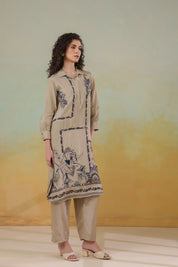 Women’s Viscose Shantoon Sap Green Color Embroidered Co-Ord Set