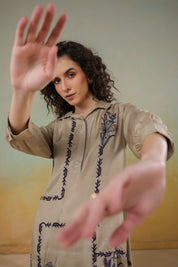 Women’s Viscose Shantoon Sap Green Color Embroidered Co-Ord Set