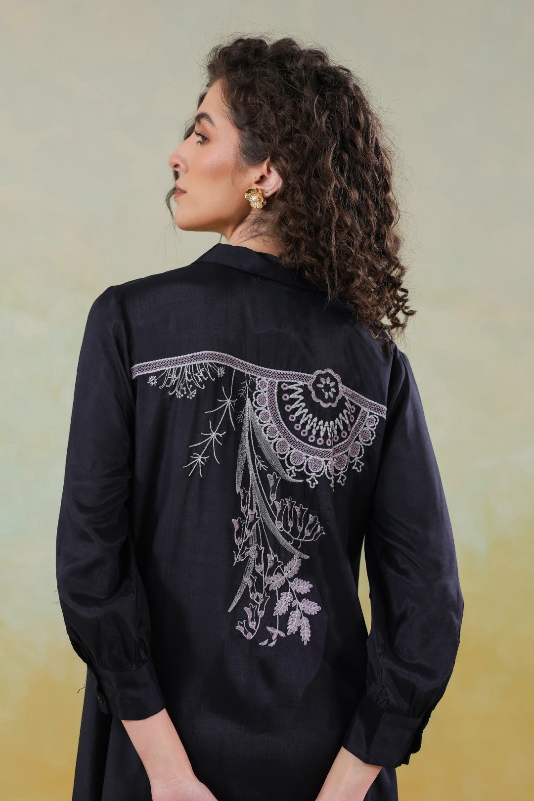 Women’s Viscose Black Color Embroidered Co-Ord Set