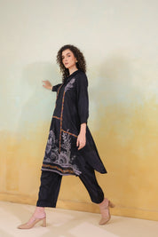 Women’s Viscose Black Color Embroidered Co-Ord Set