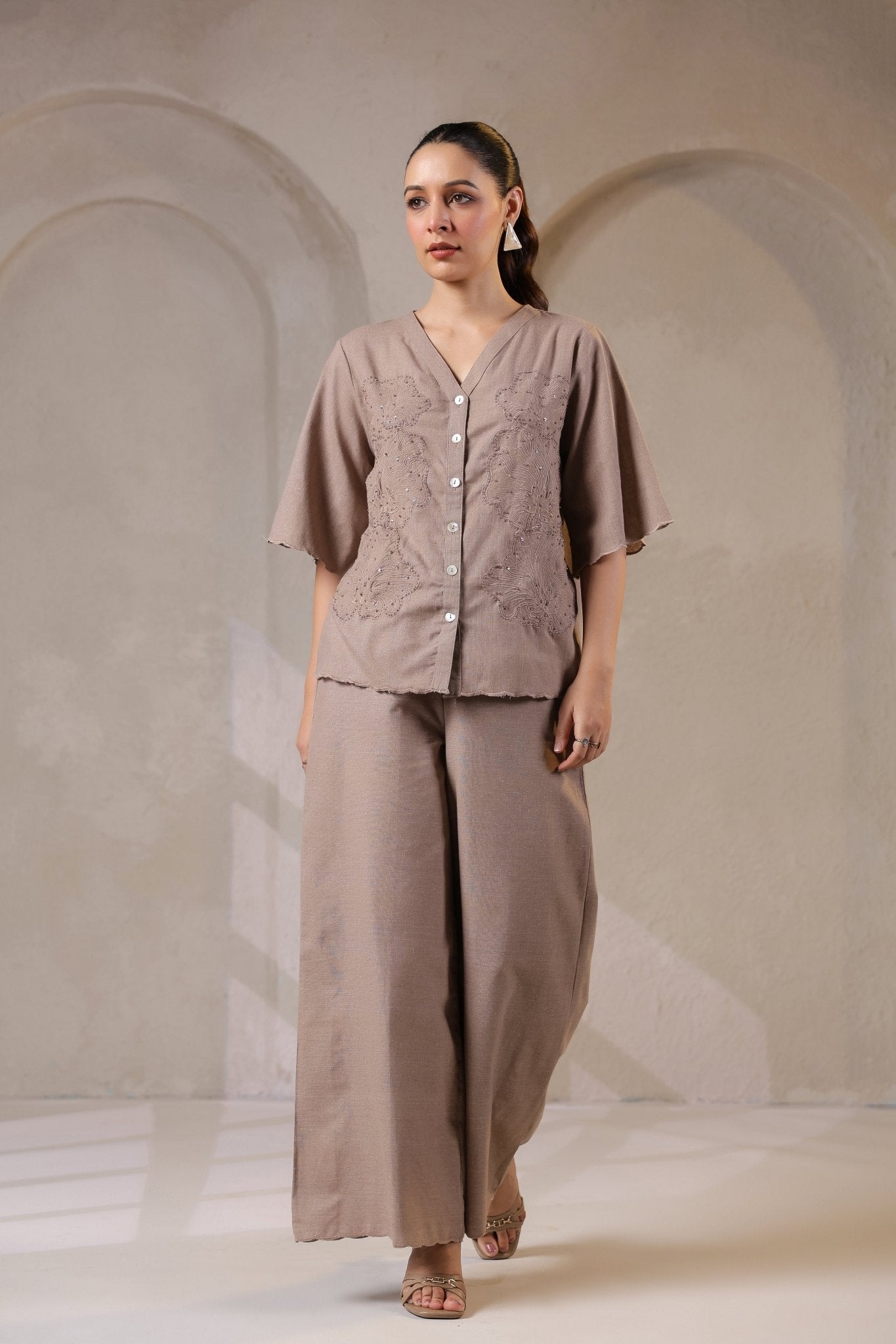 Elegant Cotton Flex Co - ord Set with Embroidered Detail - Nyaro
