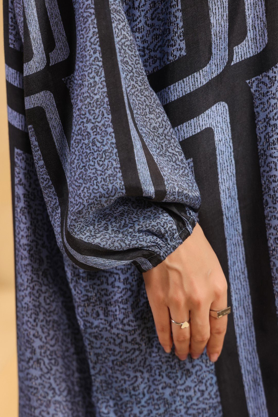 Nyaro Signature Abstract Print Blue Co - ord Set - Nyaro