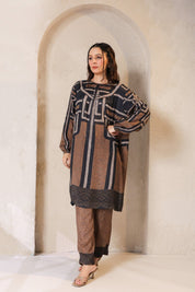 Nyaro Signature Abstract Print Co - ord Set in Viscose Santoon - Nyaro