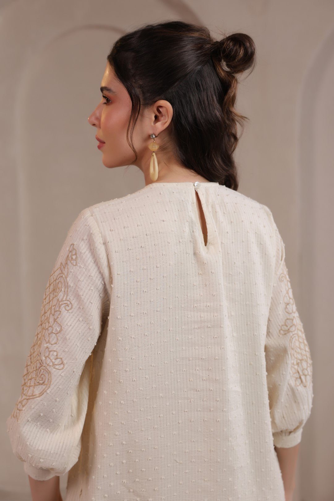 Nyaro Signature Cotton Dobby Embroidered Dress - Nyaro