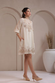 Nyaro Signature Cotton Dobby Embroidered Dress - Nyaro