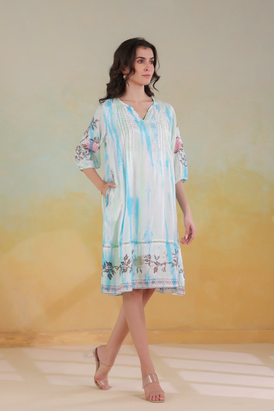 Nyaro Signature Handfeel Viscose Santoon Printed Dress - Nyaro