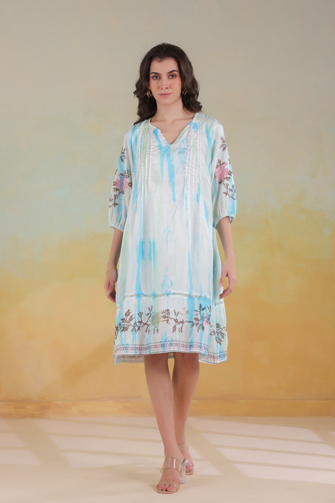 Nyaro Signature Handfeel Viscose Santoon Printed Dress - Nyaro